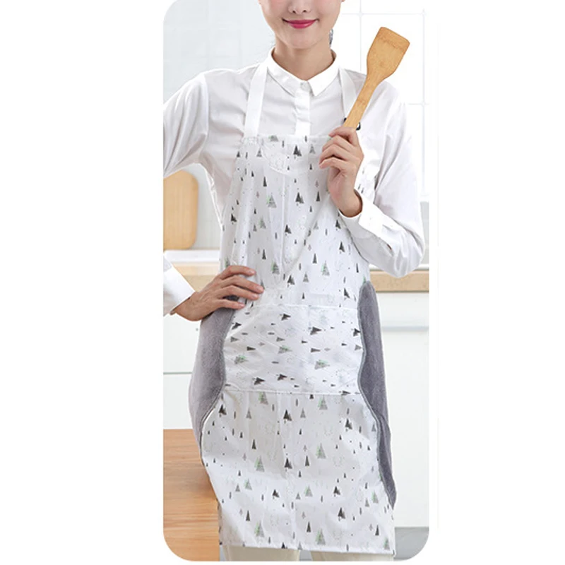Регулируемый водонепроницаемый фартук с нагрудником платье для ресторана, дома и кухни для женщин мужчин шеф-повара столовой фартуки с чистящей пад для отработки ударов руками - Цвет: Style 2 Tree
