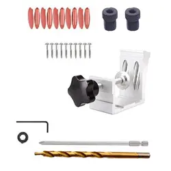 Aluminum Woodworking Inclined Hole Locator Set Pocket Hole Jig Inclined Hole Positioner Pocket Jig Kit