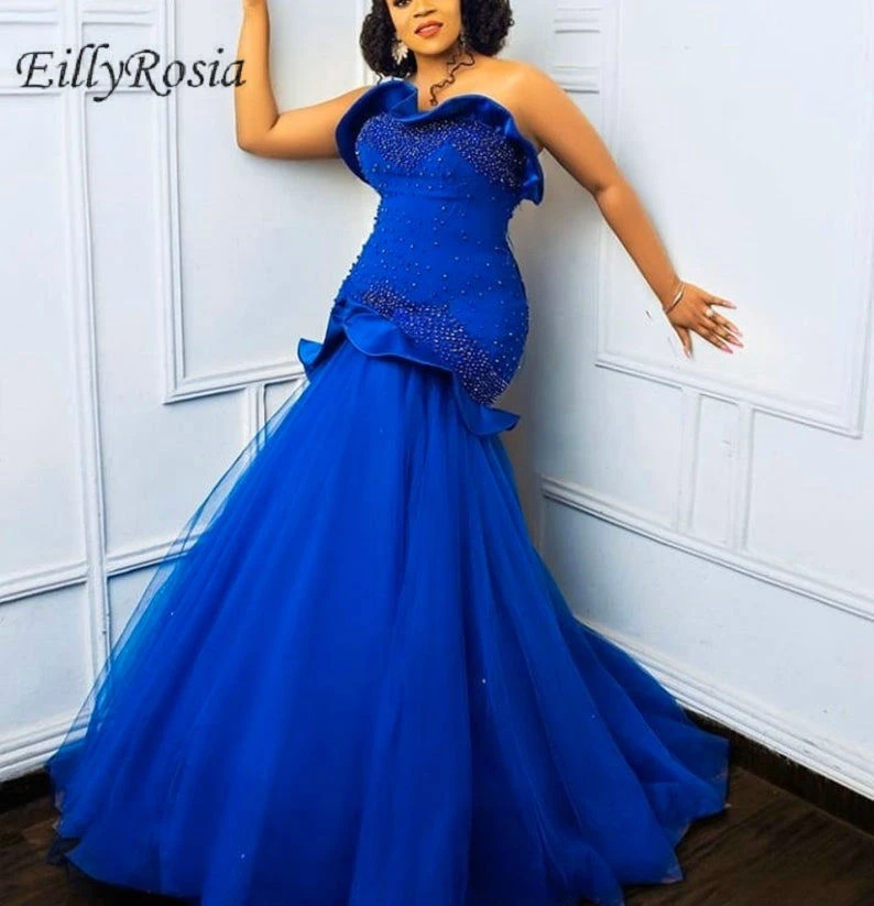 knee length dresses for ladies Lace-Up Long Floral Mermaid Prom Dress main image 1