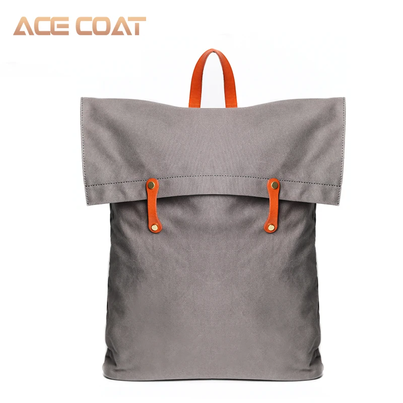 ACECOAT, рюкзак для ноутбука, женский, мужской, Повседневный, для колледжа, сумки для женщин, Ретро стиль, Повседневный, для путешествий, высокое качество, Холщовый Рюкзак - Цвет: gray