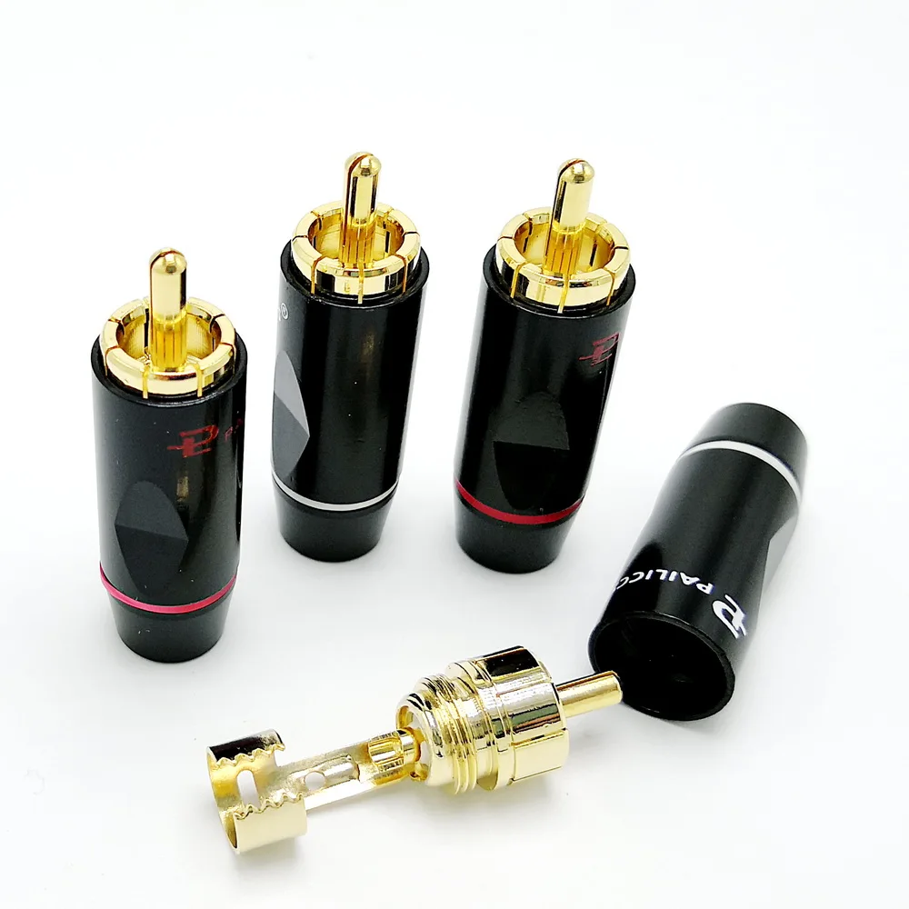 Позолоченный разъем RCA профессиональный динамик устройства A/V 4 шт./лот|connector amp|rca