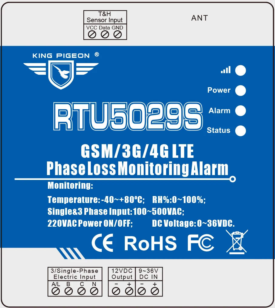 GSM 3g 4G LTE 3 фазы потери мониторинга сигнализации отключения питания статус значение мониторинга Modbus TCP RTU5029S-A