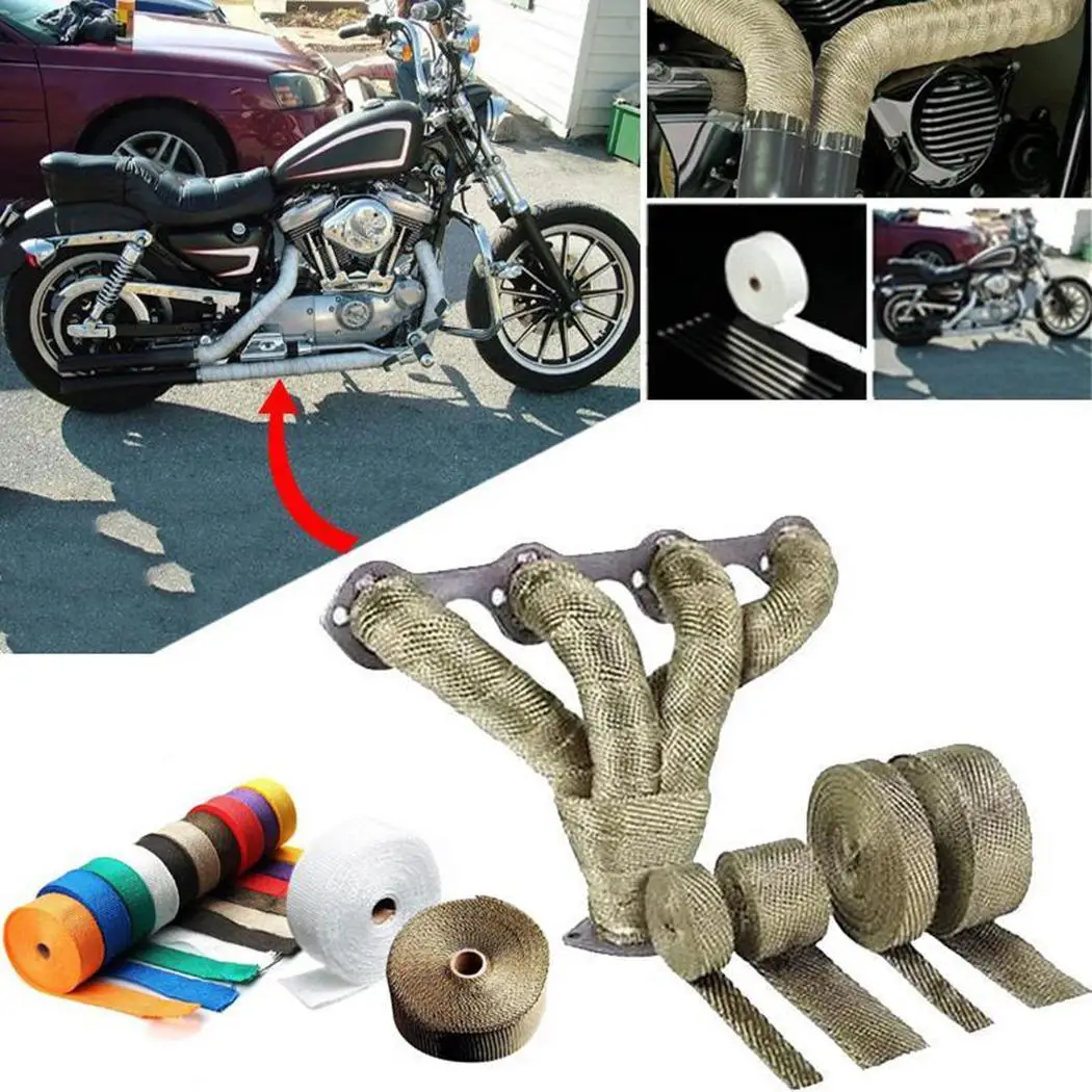 Car Motorcycle Exhaust Pipe Wrap Insulation Heat Proof Glass Fiber