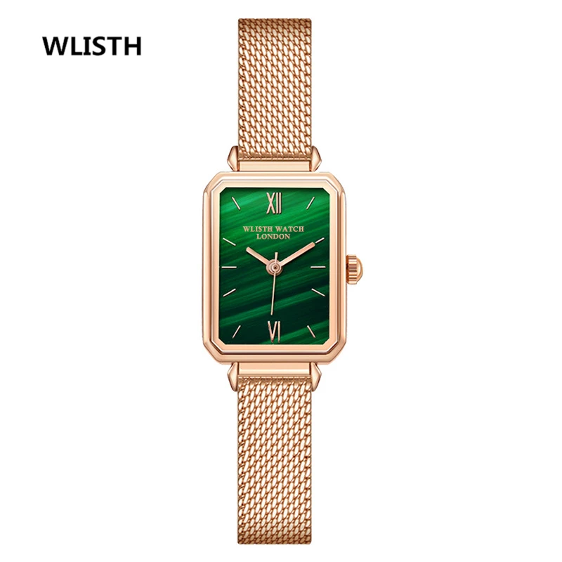 

WLISTH ladies watch fashion waterproof casual quartz watch rectangular leather belt steel belt simple popular watch female