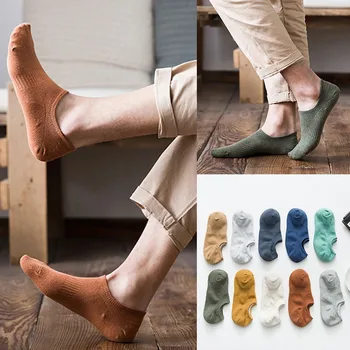 

Summer Boat Stockings Fashion Men's Casual Solid Color No Show Socks Shallow Mouth Silicone Stealth Socks medias de mujer