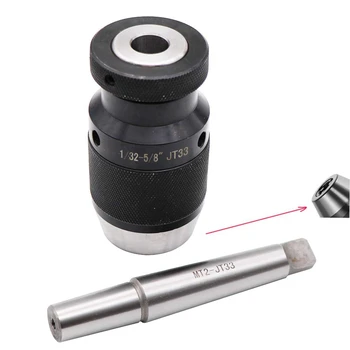 

New 1/32 inch- 5/8 inch Super Heavy Duty Drill Press Chuck Keyless JT33 Mount & MT2-JT33 Drill Chuck Arbor, High-Precision