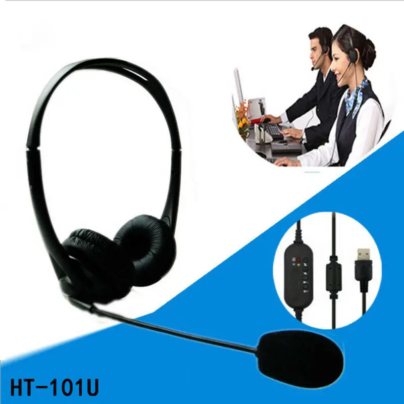 Telephone Headset Call Center Operator USB Corded Offical Headphone With Micro for Computer Laptop PC Telephone Headset Call Center Operator USB Corded Offical Headphone With Micro for Computer Laptop PC