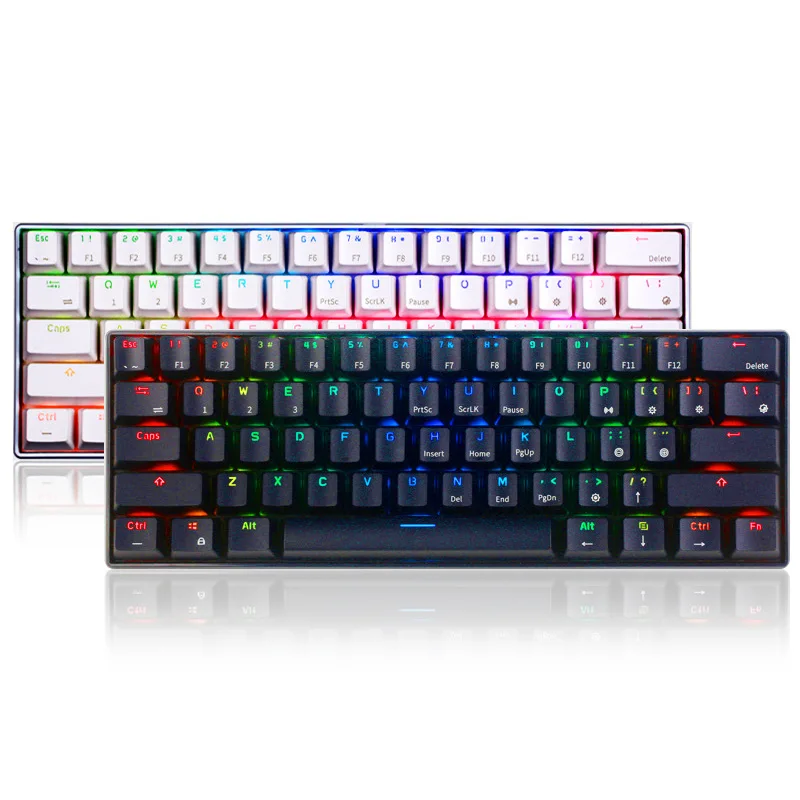 

RK 61 Gateron Switch RGB Mechanical Gaming Keyboard bluetooth LED Backlit Waterproof for Desktop English Layout