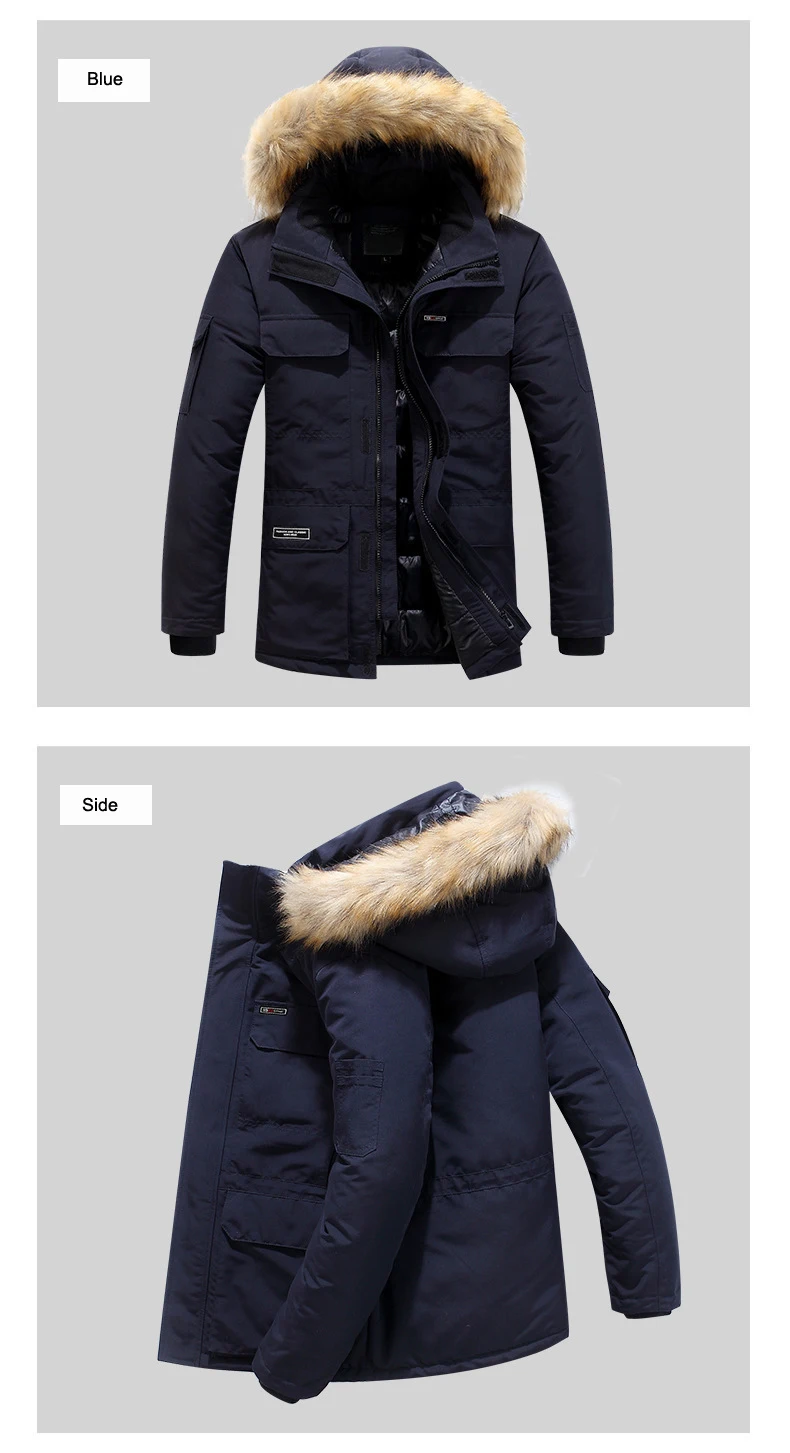 Мех средней длины воротник манто с капюшоном Homme Hiver