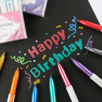 

8/12 Color Metal Marker Pen Non-toxic Permanent Marker DIY Art Marker Car Tyre Pen School Office Stationery Supplies