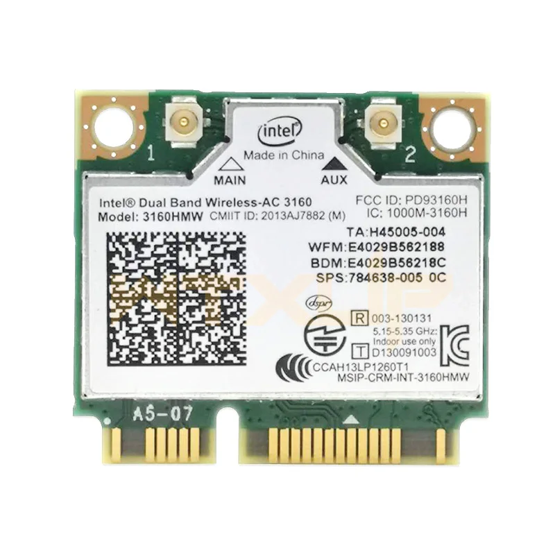 Двухдиапазонный Mini PCI-e Wifi 3160HMW 802.11ac беспроводной Bluetooth карта для ноутбука 2 4 ГГц 5