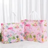 New Foldable Non-woven Fabric Grocery Shopping Bag Reusable Folding Tote Pouch Travel Flower Flamingo Pink Storage Handbag ► Photo 2/6