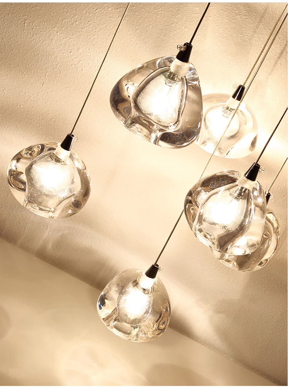 YOOGEE Современная хрустальная люстра в форме шара прозрачный тент лестница осветительный прибор роскошный подвесной шнур лобби Арт Деко Cristal лампа