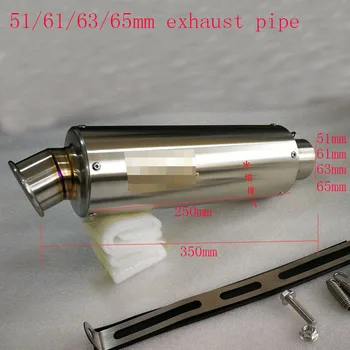 

Universal Inlet 51mm 61mm 63mm 65mm Motorcycle Exhaust Muffler Escape Stainless Steel Customized Motorbike Muffler