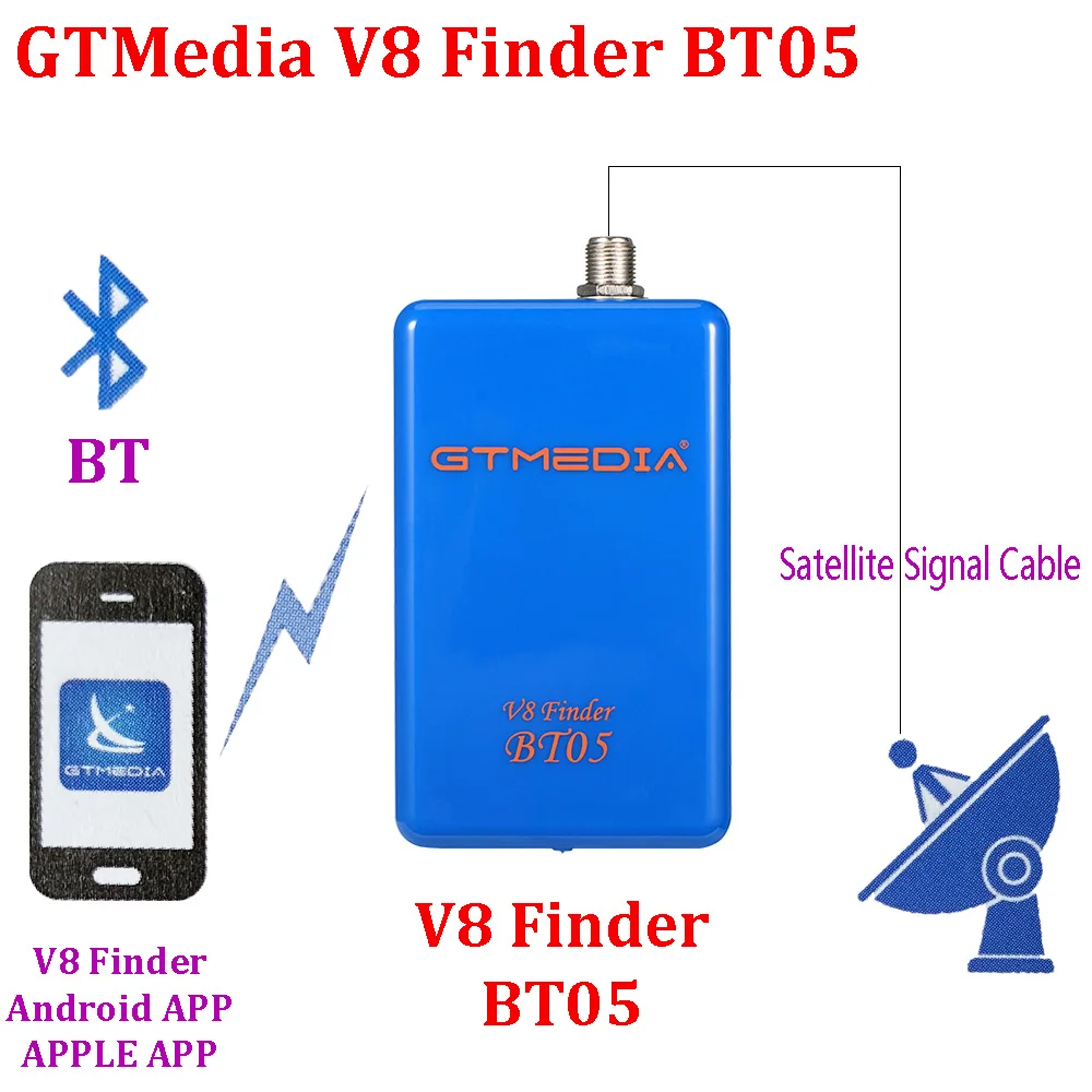 Спутниковый искатель GTMedia V8 Finder BT05 DVBS2 с поддержкой android и ios 1080p blueteeth BT sat finder