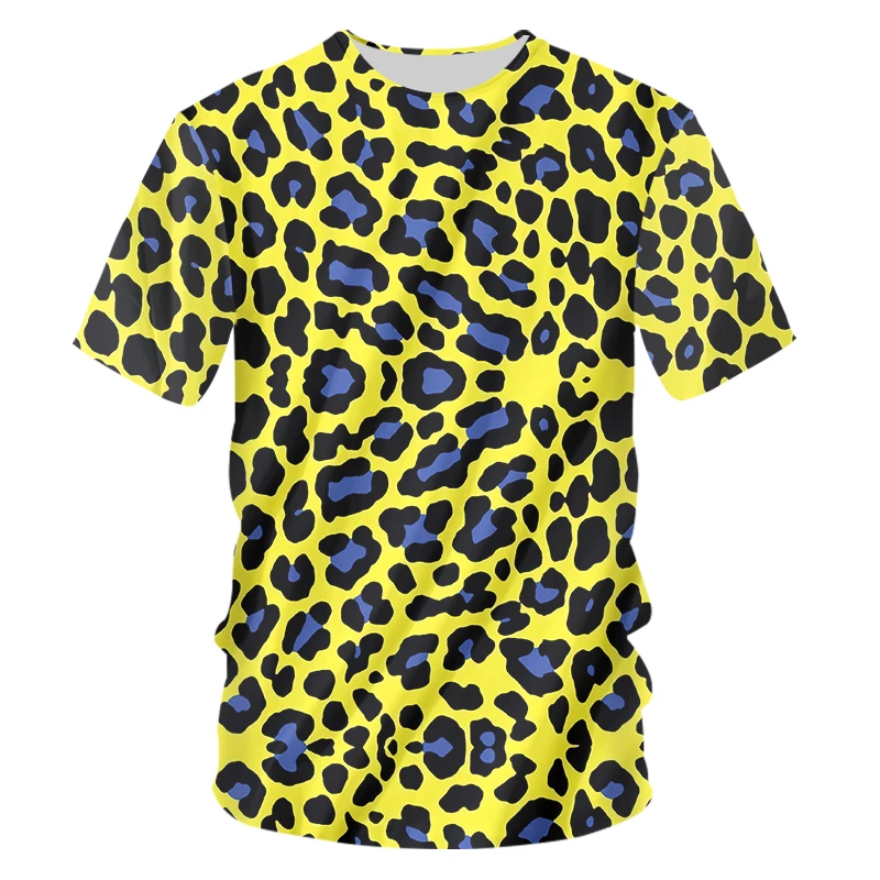 

IFPD EU Size T Shirts Men's Fashion O-neck Leopard Spot 3D T Shirt Printing Streetwear Plus Size 6XL Attire Man Summer T-shirt