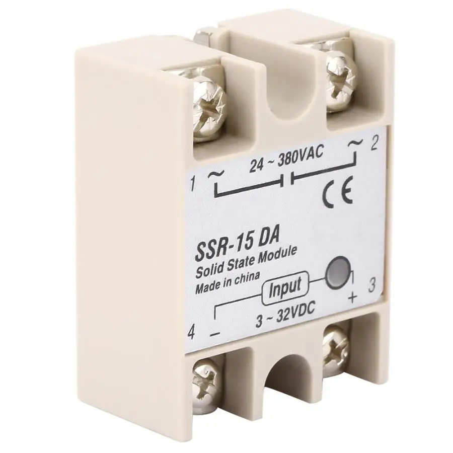 SSR-15DA 3-32 В постоянного тока до 24-380 в переменный ток, полупроводник реле ssr Для процесса промышленной автоматизации