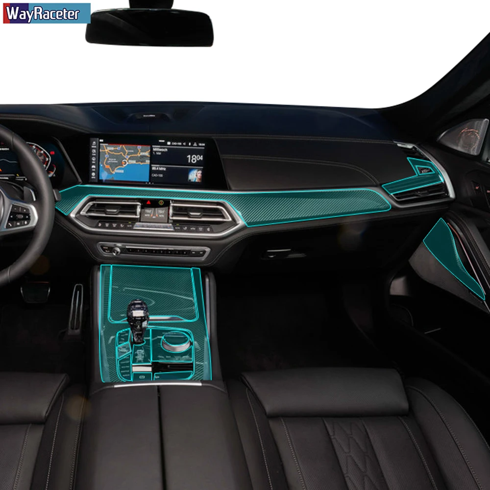 Car Interior Central Console Gear Dashboard Self Healing TPU Sticker Transparent Protective Film For BMW X6 G06 2020 Accessories