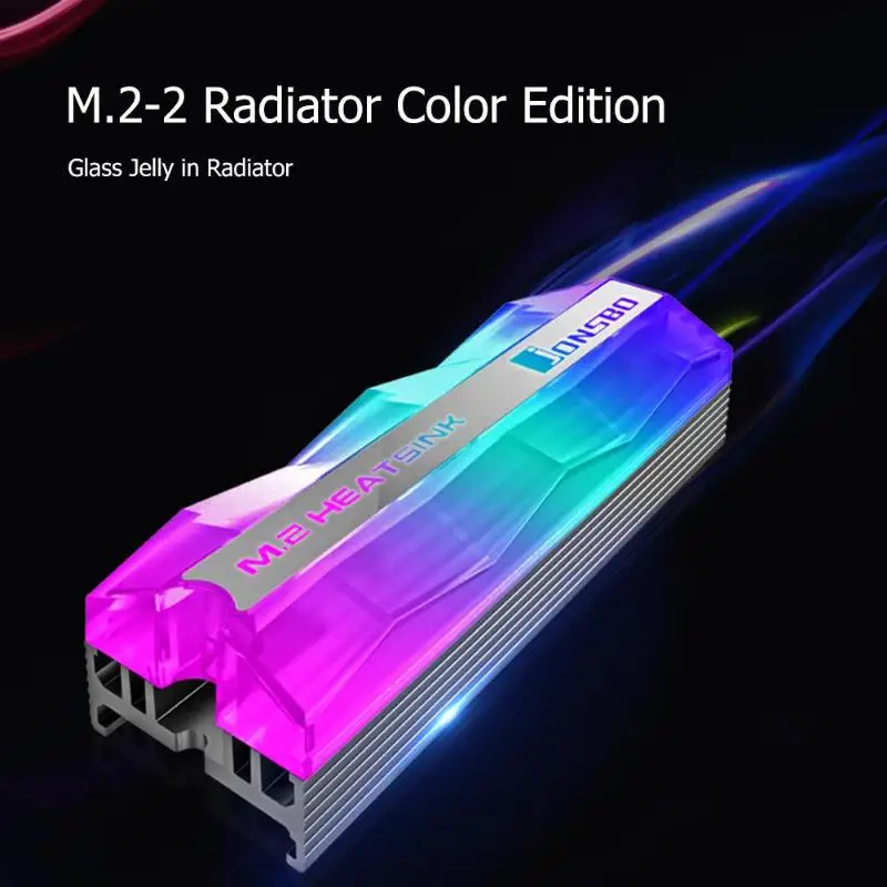 Jonsbo M.2-2 красочное освещение M.2 2280 радиатор SSD твердотельный жесткий диск кулер вентилятор радиатора Pin рассеивание теплоты Прохладный