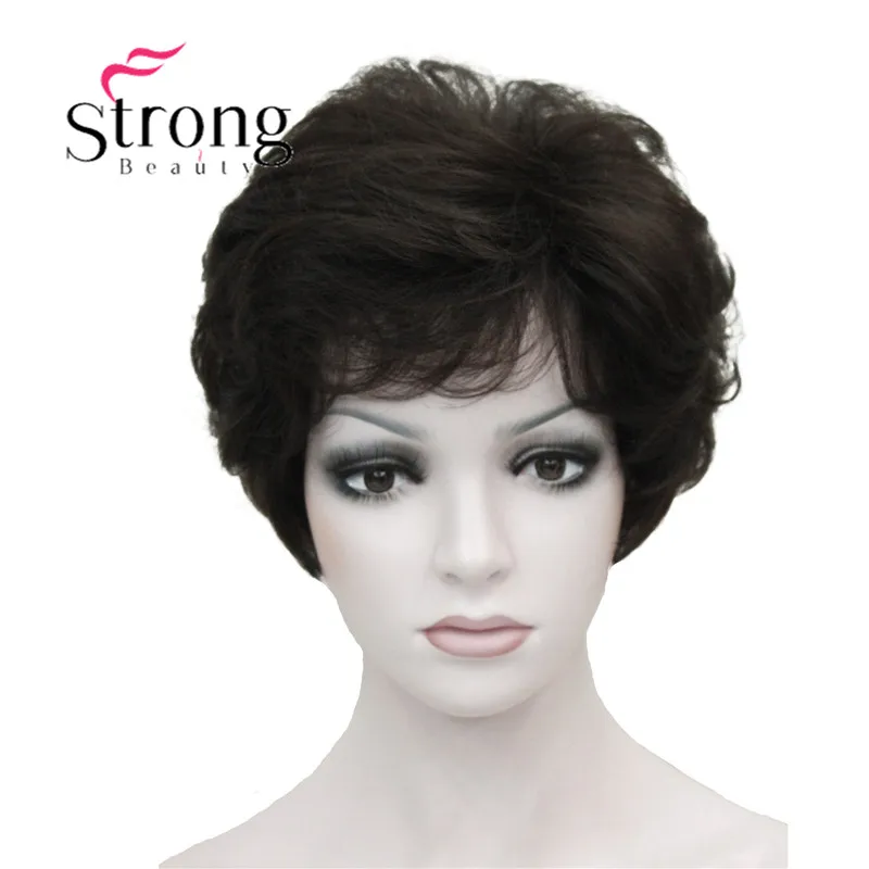 StrongBeauty женские парики пушистые естественные кудрявые короткие синтетические волосы Полный парик 11 цветов