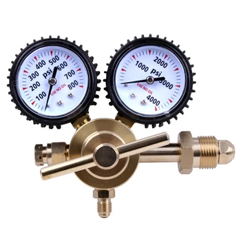 

High Quality Nitrogen Regulator CGA580 Inlet Male Flare Outlet Connection 1/4 Thread 0-800 PSI Argon CO2 Gas Bottle Pressure