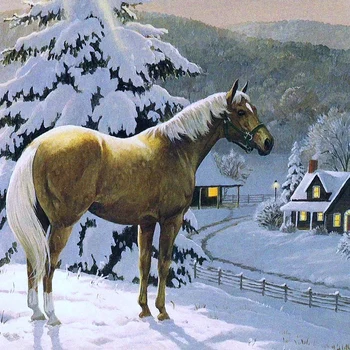 

Horse style Embroidery Counted Cross Stitch Kits Needlework - Crafts 14 ct DMC Color DIY Arts Handmade ice horses