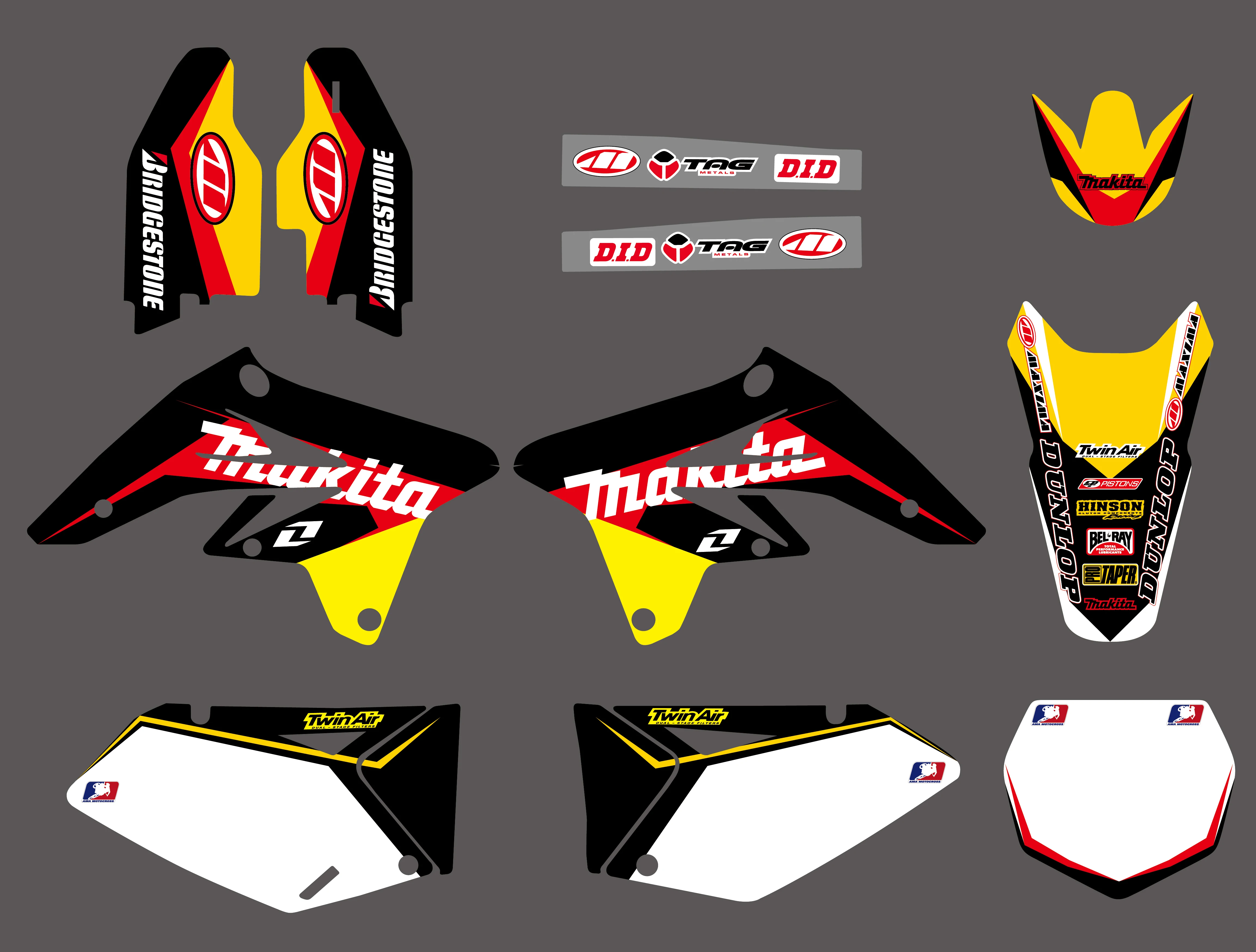 H2CNC графика и фон наклейки Наборы для SUZUKI RMZ250 RM Z250 2007 2008 2009 RMZ Z 250|sticker kit|team graphicsdecal kit