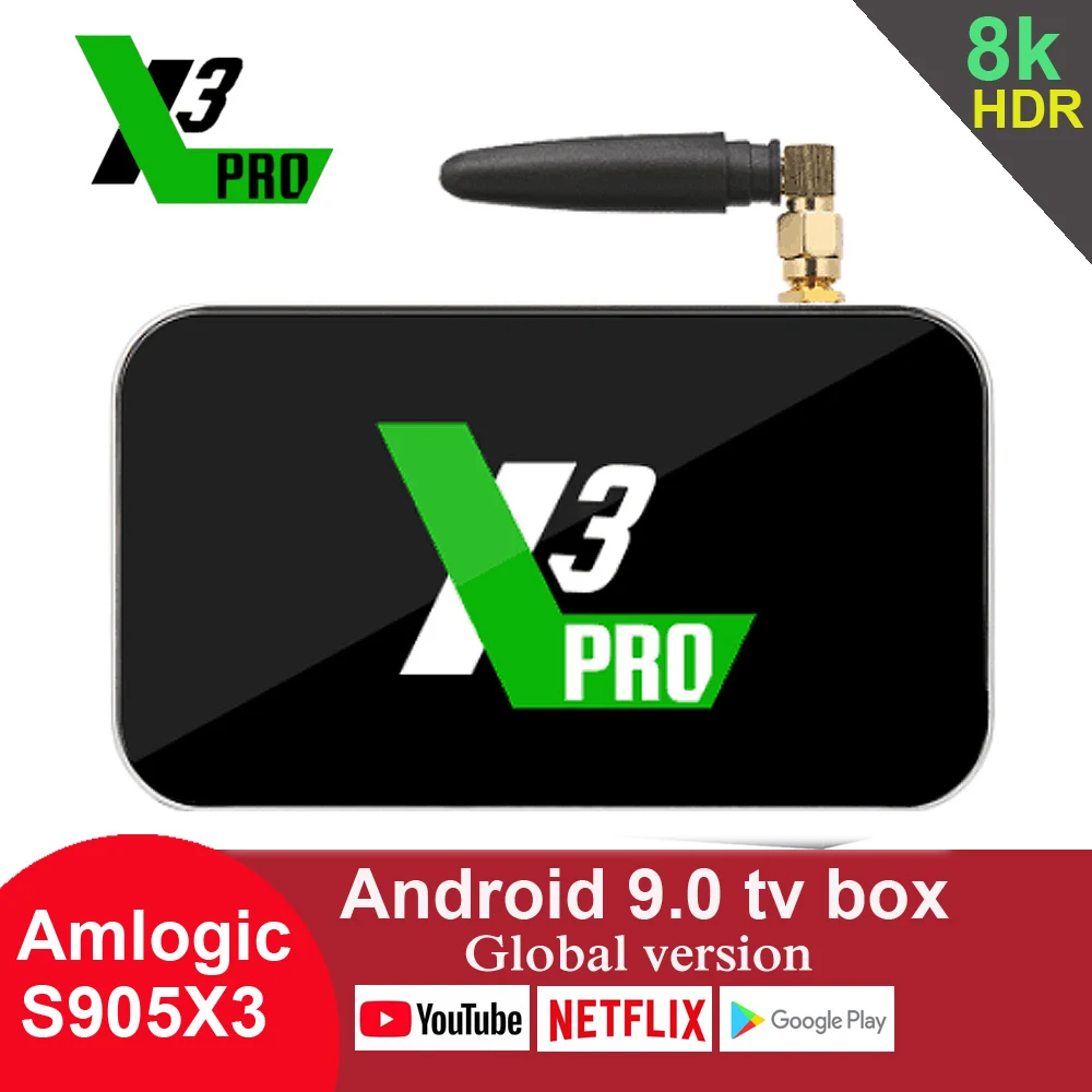 ТВ приставка X3 PRO cube Android 9,0 Amlogic S905X3 ram 4GB 32GB 8K 2,4G 5G Wifi Bluetooth Youtube HDR Google Play Netfilx телеприставка