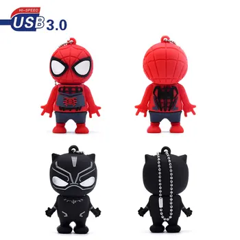 

Cartoon Heros Spiderman USB Flash Drive 3.0 64GB Creative Toys 32GB 4GB 8GB 16GB Deadpool Memory Stick Storage Disk Student Gift