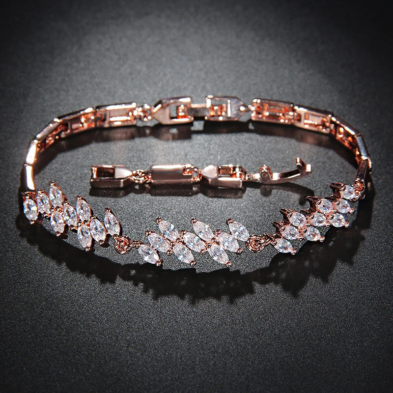 

jinzeyi European and American micro inlaid zircon crystal meteor tassel bracelet Rectangular Shape Zircon Plated Gold Bangles