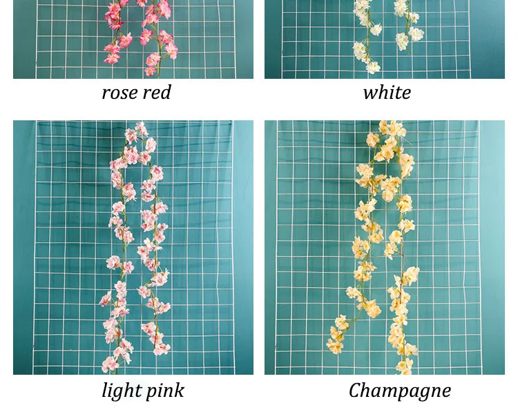 180 см свадебное Моделирование Шелковые вишни лоза Висячие Искусственные цветы домашний сад забор балкон украшения из ротанга