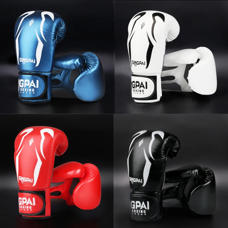 Женские/мужские боксерские перчатки кожаные MMA Muay Thai Boxe De Luva Mitts Sanda для взрослых 8