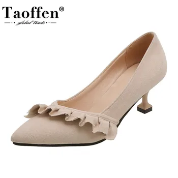

TAOFFEN Women Fashion Pumps Shoes Good Quality Single Shoes Women Modern Pointed Toe High Heels Office Footwear Size 31-43