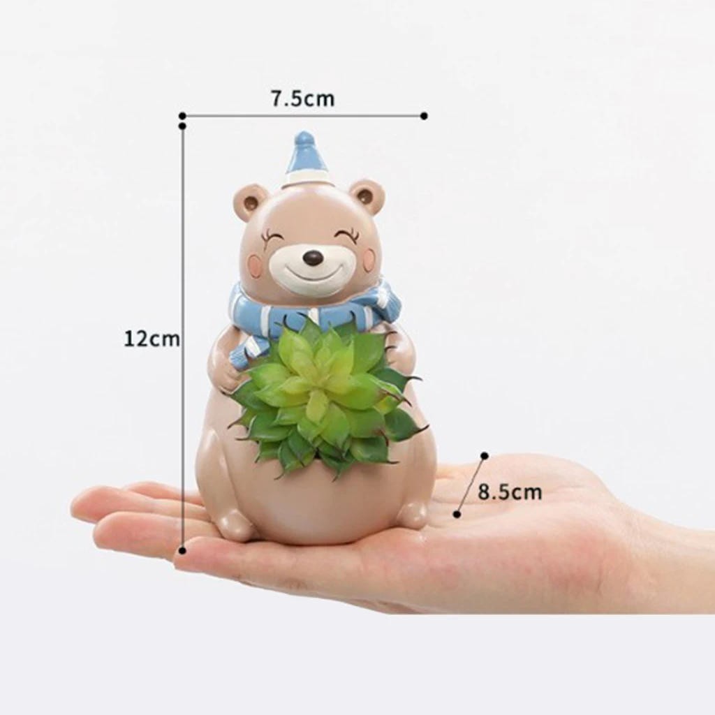 Cute Animal Flower Pot Creative Resin Garden Succulent Planter Flowerpot Plant Container Home Office Decors