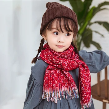 

Baby Children Winter Warm Knitted Scarf for Girls Boys Autumn Knitted Tassel Shawl Kids Soft Casual Long Scarf Gifts Bufandas