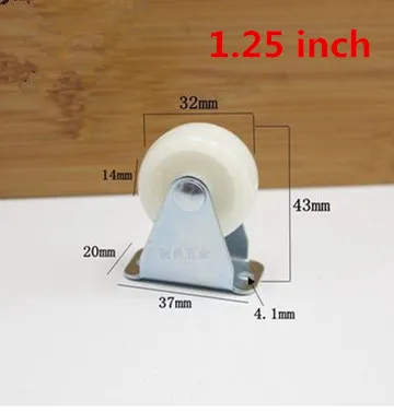 Nuevo 8 piezas 1 pulgada/1,5 pulgadas/2 pulgadas coche plano fijo rueda silenciosa direccional satiice de Metal piezas de modelo - Цвет: 1.25 inch