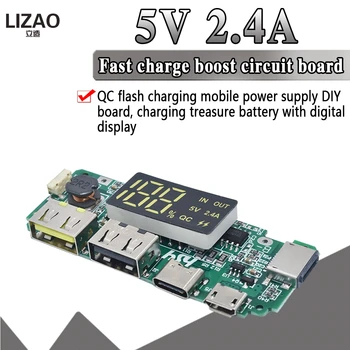 

Dual USB 5V 2.4A Micro/Type-C LED USB Mobile Power Bank 18650 Charging Module Lithium Battery Charger Board Circuit Protection