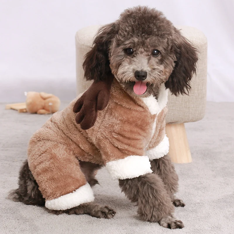 Winter Warmer Katzen- und Hunde-Jumpsuit Pyjama für Hunde Cartoon Haustier-Kostüm Kleidung Yorkshire Shih Tzu Welpen-Overall Mascotas Bekleidung – Detail 4