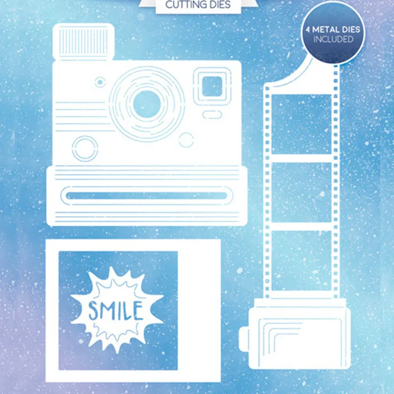 

Metal Cutting Dies Camera Film Smile Picture Frame Stencils for DIY Scrapbooking Photo Album Decorative Embossing Cards Dies New