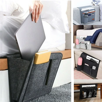 

Bedside Storage Organizer Hanging Caddy Bed Holder Pockets Bed Pocket Sofa Organizer Pockets Book Felt Bed Holder Pockets