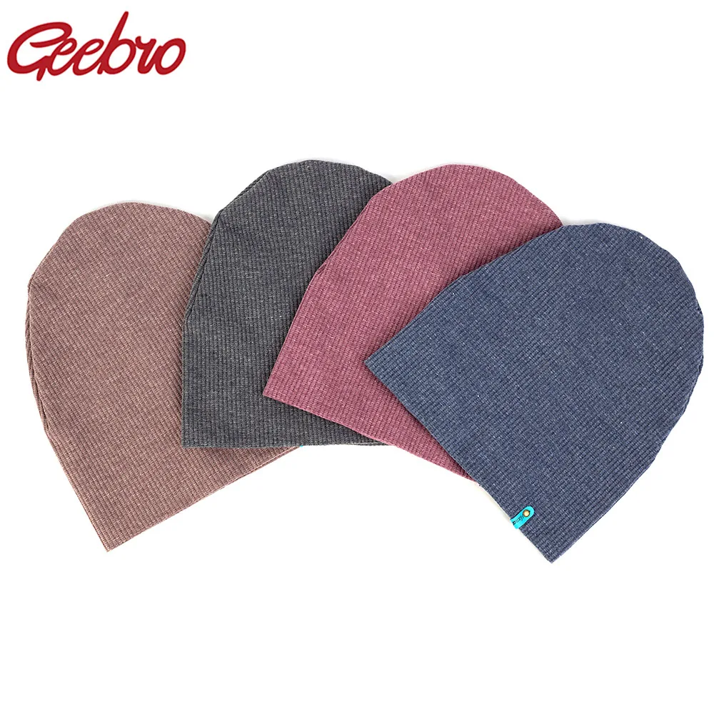 

Geebro Women Stripe Beanie Hats For Ladies 2019 New Slouchy Cotton Kintted Beanie Skullies Cap Warm Bonnet Christmas Gifts