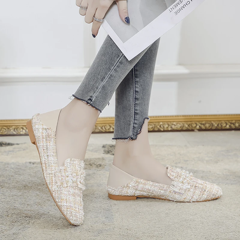 

New Fashion Lady Soft Sole Flats Shoes for Drive Pregnant Woman Shoes Women Spring Work Shoes Square Toe Zapatos Mujer U19-69