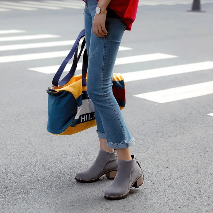

Big Size 9 10 11 12 boots women shoes ankle boots for women ladies boots shoes woman winter Pure color sleeve