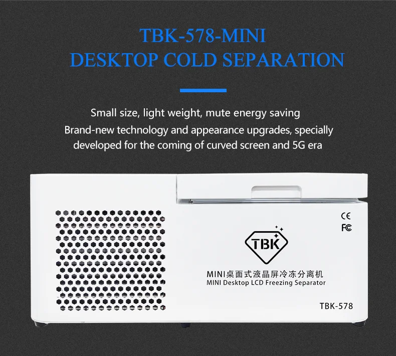 TBK 578 Mini desktop LCD freezing Separator Separating machine 800W For Samsung Edge iPhone Tablet Screen Repair Refurbishment