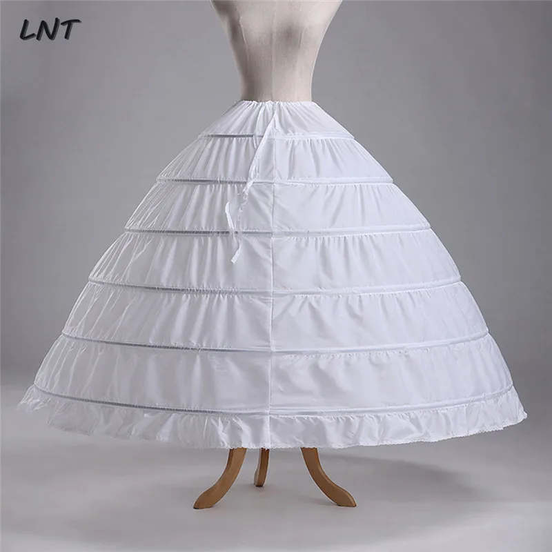 WOWBRIDAL Women 6 Hoops Skirt Crinoline Petticoats Slips Floor Length for Bridal Gown