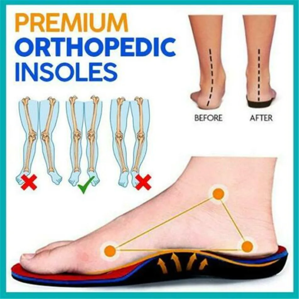 

Unisex Health Orthopedic Insole for Flat Foot Orthotics Man and Women Shoes Arch Support Cushion Feet Care Insert Pad Sole