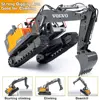 RC Excavator 3 in 1 Construction Metal Remote Control Excavator Shovel Drill 17 Channel 1/16 Full Functional Electric 2