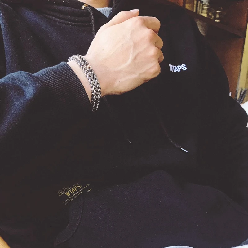 Браслет Шарм Мужской из нержавеющей стали двухрядная стальная цепь на руку