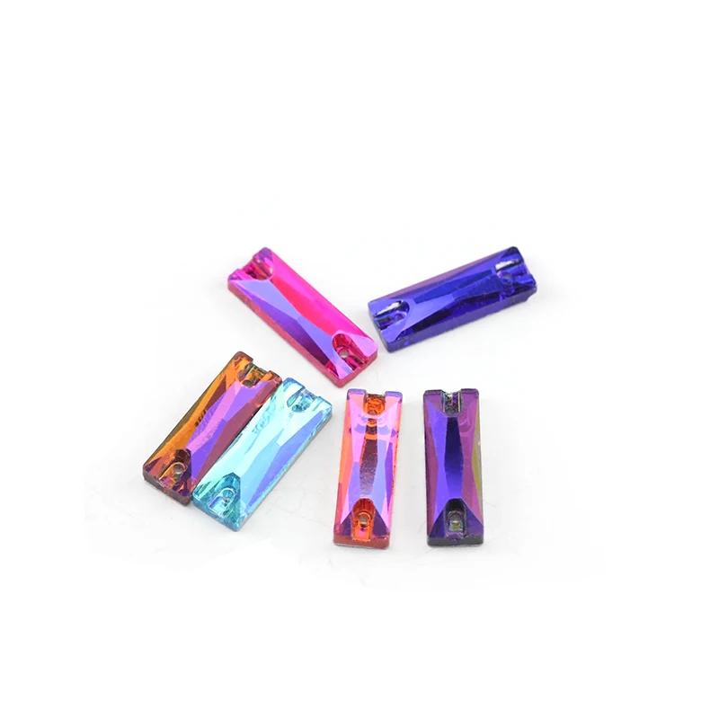 Все размеры все цвета AB Длинные Полоски Пришивные Кристаллы Стразы с плоской