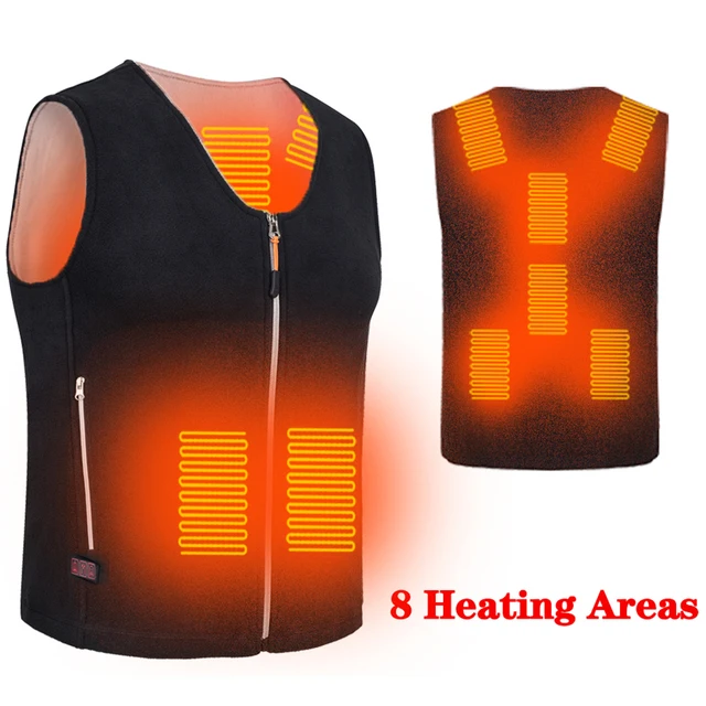 Men Jacket heated Winter womens Warm vest Electric Thermal Waistcoat Fish Hiking Outdoor camping Infrared USB Heated vest Jacket 8 Areas heated